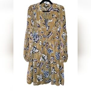 NEW BCBG Maxazria Liberty Floral Short Fit & Flare Dress, Chiffon Balloon Sleeve